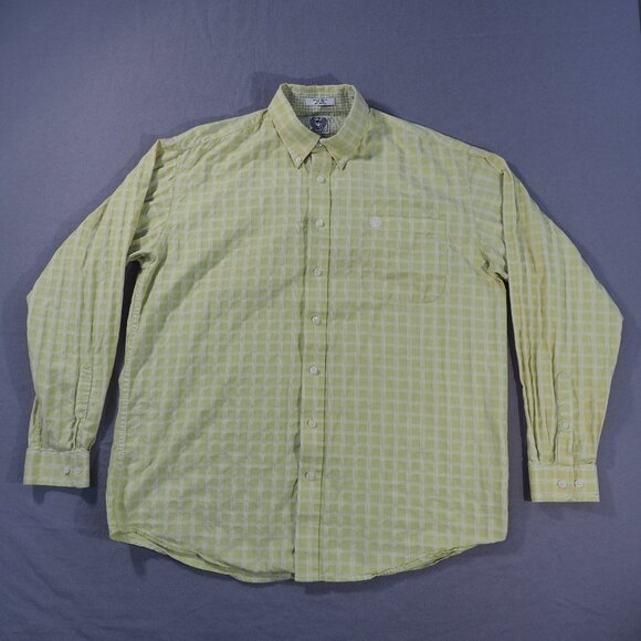 Cinch Shirt Mens Large Yellow Monochrome Check Country Southwest Preppy Cowboy - Picture 1 of 11